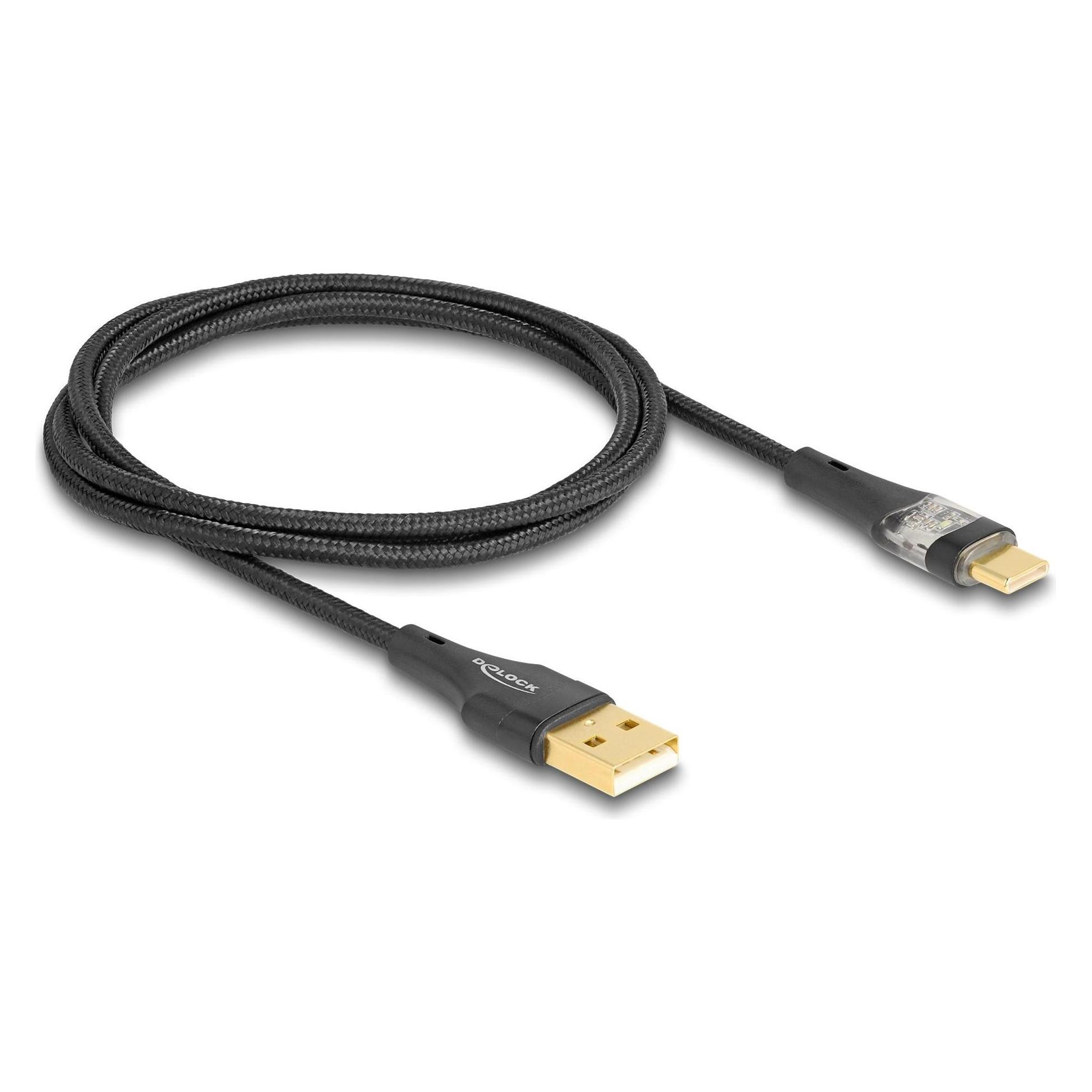 Delock USB 2.0 Kabel Typ-A Stecker zu USB Type-C Stecker mit (1 m, USB 2.0, 60 W) (80760)