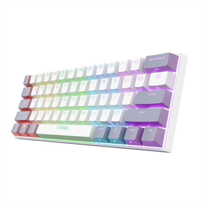 Trust Tastiera Gaming Gxt 873 Acira Tri Wireless-white
