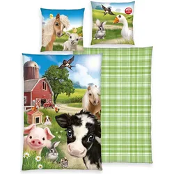 Herding, Kinderbettwäsche, Animal Club Farm World Bettwäsche (140 x 200 cm, 70 x 90 cm)