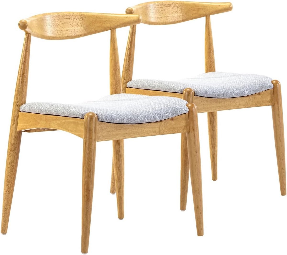 Set van 2 eetkamerstoelen van massief eikenhout