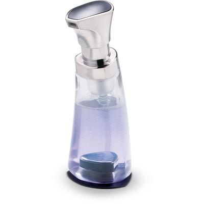 Seifenspender CUISIPRO, silber (silberfarben), Kunststoff, Dosierspender, Seifenspender, Spülmittelspender, Glas in konischer Form