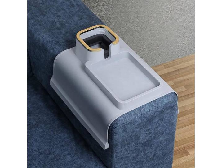 Plateau Canapé - Repose Tasse Accoudoir - Antidérapant & Sans BPA - Gris