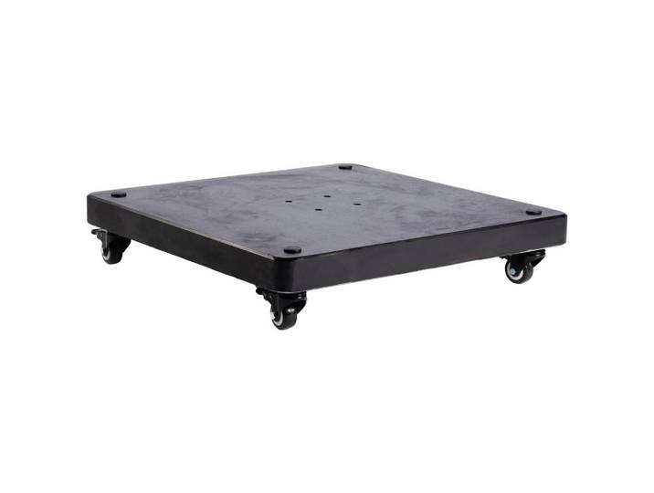 Tierra Outdoor Sonnenschirmständer, Schwarz, Stein, 80x8x80 cm, wetterfest, Rollen, Sonnenschutz, Sonnenschirmständer