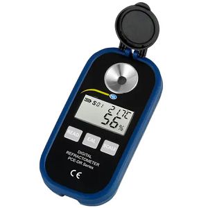 PCE Refraktometer DRS 2, digitales Handrefraktometer, misst Brechungsindex, Dichte, Salz- & Choridgehalt