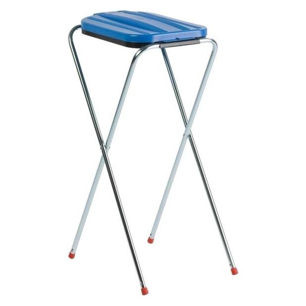 Konjac Sponge Waste rack, V-Part, steel, plastic/steel, 100 l, with blue lid and bag holder (100 l) (V-P-176724)