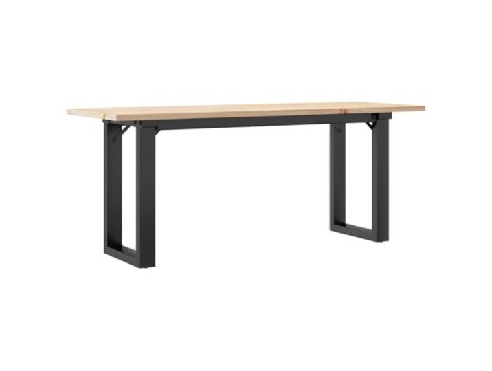 KDACVBMG Couchtisch, O-Rahmen, 110 x 40 x 45 cm, massives Kiefernholz und Massives Kiefernholz, Struktur in O-Form, Stahl, robuste Oberfläche, gerade Maserung, Knoten, rustikales Aussehen, Wohnzimmer