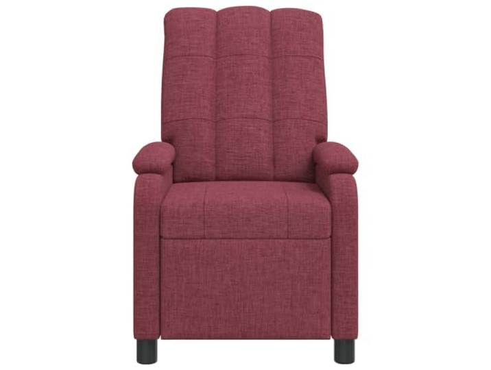 Sessel Recliner Rotwein Polyestergewebe mit verstellbarer Neigung Metall-Holzrahmen, mit Schaumstoff und Faserfüllung für Wohnzimmer und Arbeitszimmer, einfache Reinigung mit einem feuchten