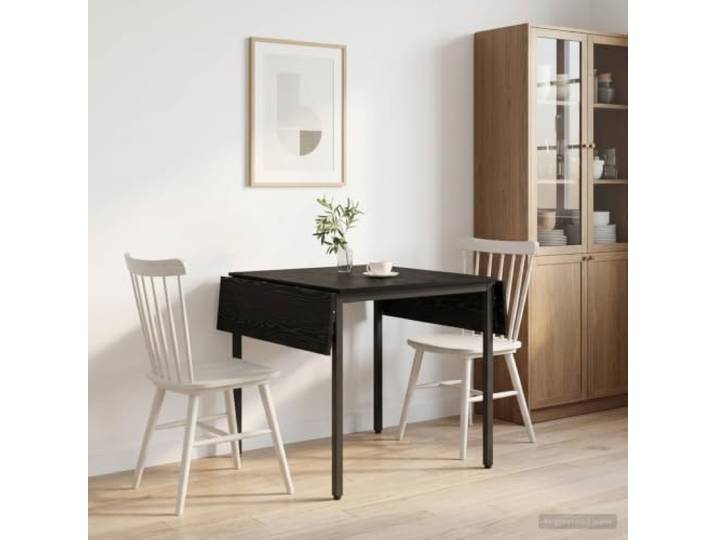 HBBMGYD Esstisch, ausziehbar, 120 x 81,5 x 75 cm, Holz Rechteckiger Tisch, Holzplatte, Stahlrahmen, verstellbare Beine, klappbar und ausziehbar