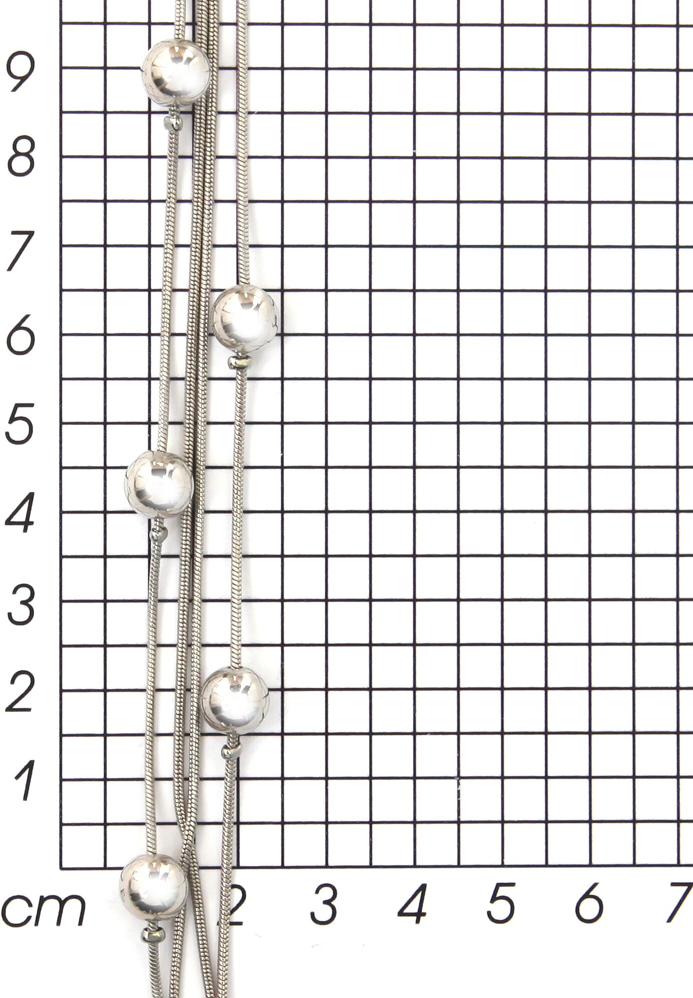 Lange Kette FIRETTI "Kugeln, 4-reihig", grau (metallfarben), Halsketten, Damen, Metall, L: 73, Lange Kette metallfarben Metall, L: 73