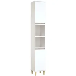 Helloshop26 - Badezimmerschrank 30 x 30 x 190 cm weißes Holzwerkstoff 02_0006547