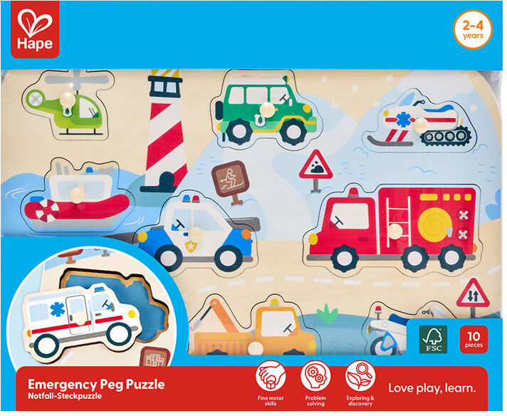 Puzzle à boutons Véhicules de Secours - Hape