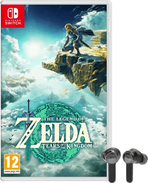 Nintendo Switch The Legend of Zelda Tears of the Kingdom met JBL Quantum TWS oortjes