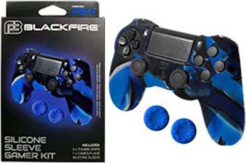 Ardistel Siliconen Beschermhoes voor PlayStation 4 Gamecontroller, Zwart Blauw Rood