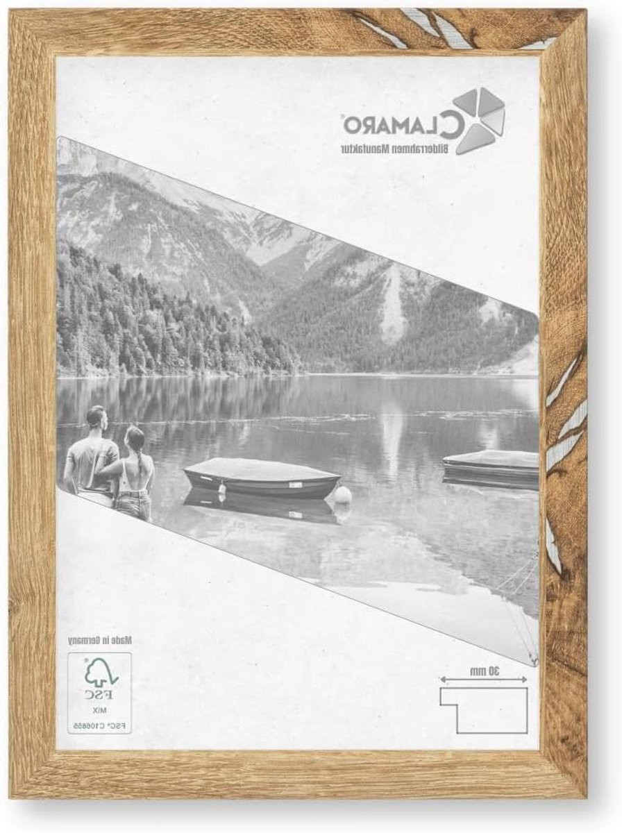 Handgemaakte houten fotolijst A5 - Antiek eiken - Made in Germany