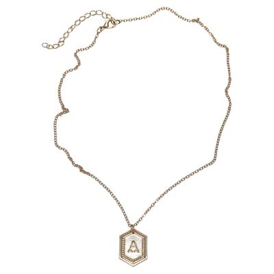 Halsreif URBAN CLASSICS "Urban Classics Unisex Letter Basic Necklace", gold (a), Halsketten, Damen, onesize, Eisen