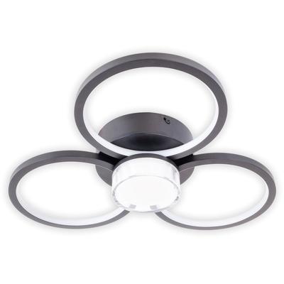 NÄVE LED Deckenleuchte "Cimo", schwarz, 1, Ø 43,6cm H: 9,5cm, 1 Stk., Leuchten, stufenweise dimmbar per Wandschalter, Lichtfarbe warmweiß, schwarz, LED Deckenleuchte