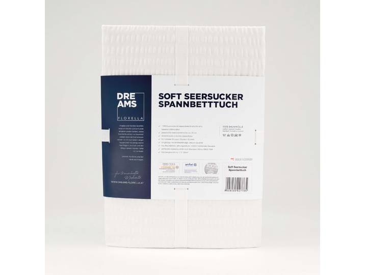 Bettlaken FLORELLA Soft-Seersucker, 100% Baumwolle , weiß, B:150cm L:200cm, Seersucker, Obermaterial: 100% Baumwolle CO., Bettlaken, Bettlaken