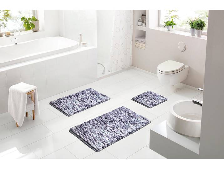 Badematte Punto 50 x 60cm Grau/Hellgrau