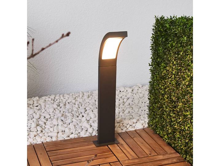 LED Wegeleuchte Juvia Lucande, schwarz, Aluminium, Modern