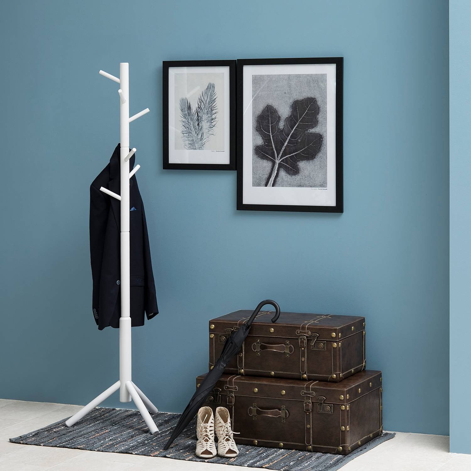 home24 Kapstokstandaard Vind wit B/D/H: 52 x 44 x 176 cm