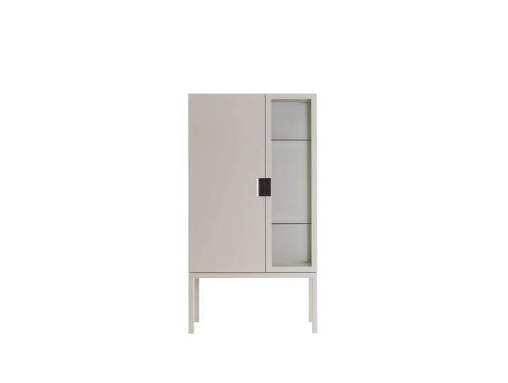 Asplund Frame Semi Vitrinenschrank Dark sand, Leder braun