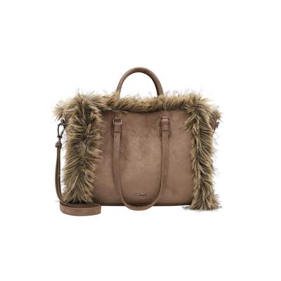 Shopper SURI FREY "Shopper SFY Chessy Suede", Damen, Gr. B/H/T: 49cm x 27cm x 15cm 0, grau (taupe 900), Polyester, Taschen Shopper