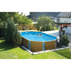 Weka Massivholzpool 594 "Alles dabei" - 45 mm - 714 x 376 cm
