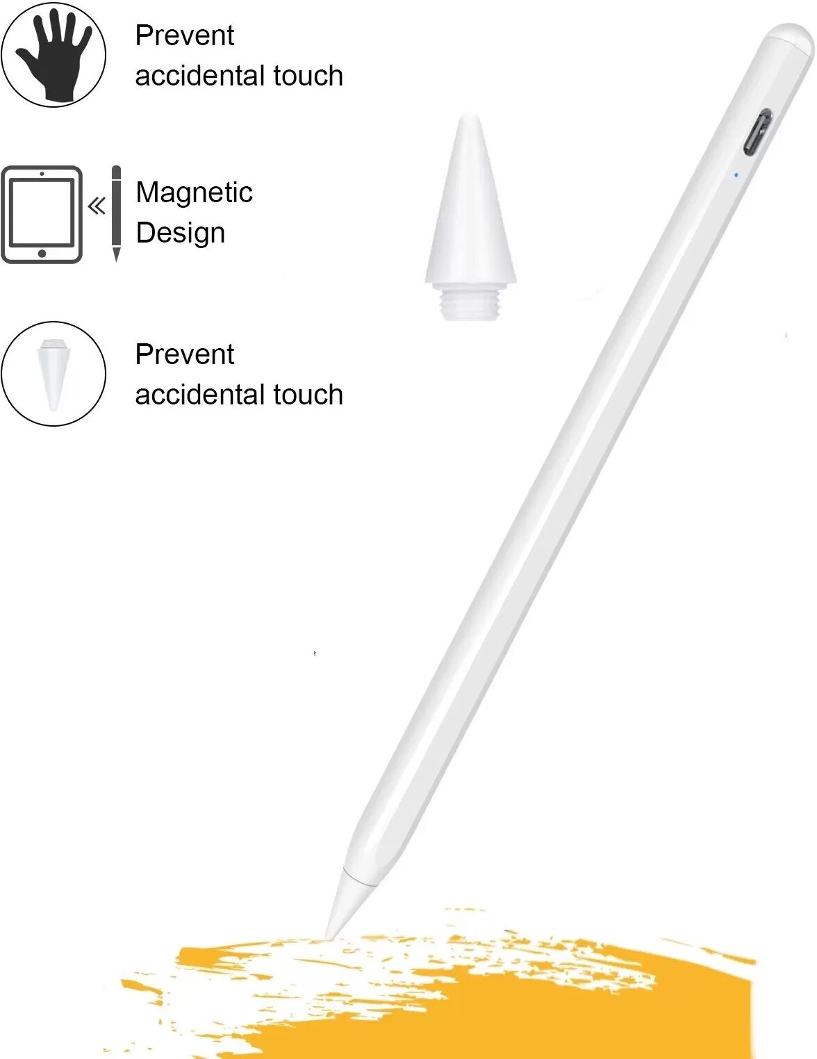 INF Stylet iPad capacitif avec indicateur de batterie et charge rapide
