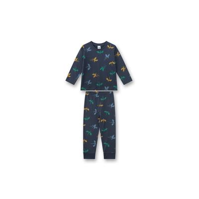 Schlafanzug SANETTA "Pyjama Schlafanzug Drachen lang Kids 1er Pack", Jungen, Gr. 104, blau, Obermaterial: 100% Baumwolle CO., Homewear-Sets Schlafanzug