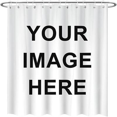 Personalisierte Foto-Duschvorhang mit 12 Haken- Individuelle Badezimmerdeko Stoff wasserfest waschbar Lade dein Bild Foto für Badezimmer Hotel hochladen