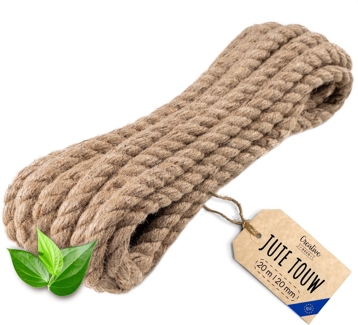 Creatief Deco Jute Touw, 20m, 20mm, Bruin