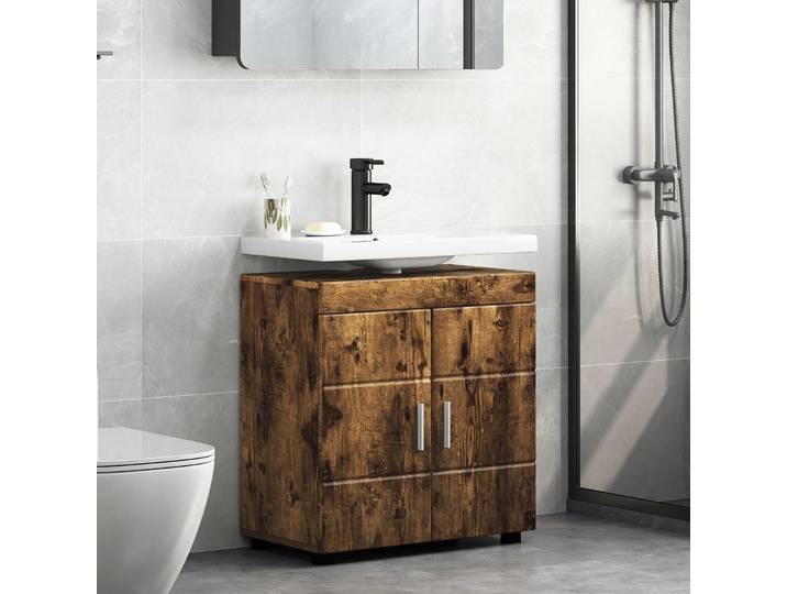 vidaXL Badezimmerschrank-Set TULUM Geräucherte Eiche 60 x 34 x 63 cm