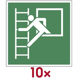 LimarLite Rettungszeichen »Notausstieg mit Fluchtleiter [E016]« 20 x 20 cm Folie (0,4 mm), 20x20 cm