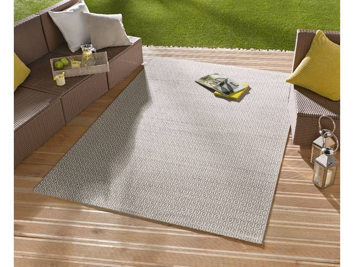 Teppich NORTHRUGS Coin Gr. 6, grau, B:200cm H:8mm L:290cm, Kunstfaser, Teppiche, Teppich, In-& Outdoor, Wetterfest, Balkon, Sisal-Optik, Wohnzimmer, Läufer