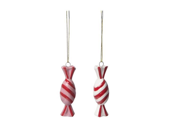 Pluto Design Décorations suspendues Candy 2 pièces Rouge-blanc