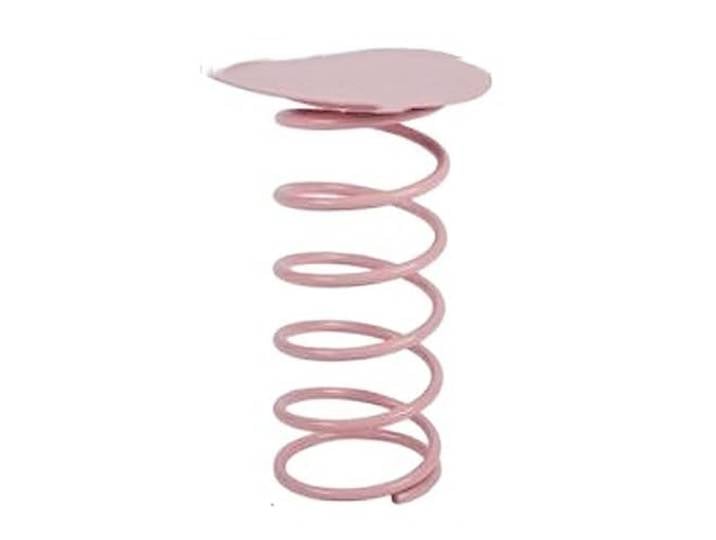 YANGJINGOZ-2025 Wohnzimmertisch Kleiner Couchtisch, geeignet for den Innen- und Außenbereich, mit Feder-Design-Basis, for die Heimdekoration(Pink)