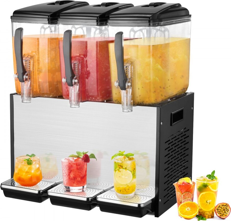 Kommerzieller Getränkespender - 12L x 3 - Spender für kalte Säfte und Eisgetränke - ideal für Veranstaltungen und Gastronomie