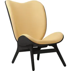 Conversation Piece Sessel 106 cm hellbeige auf schwarzen Eichenbeinen
