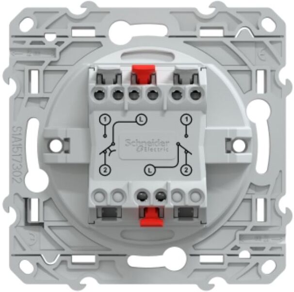 Mécanisme combiné va et vient et poussoir OVALIS 10 AX blanc SCHNEIDER ELECTRIC S320285 Blanc