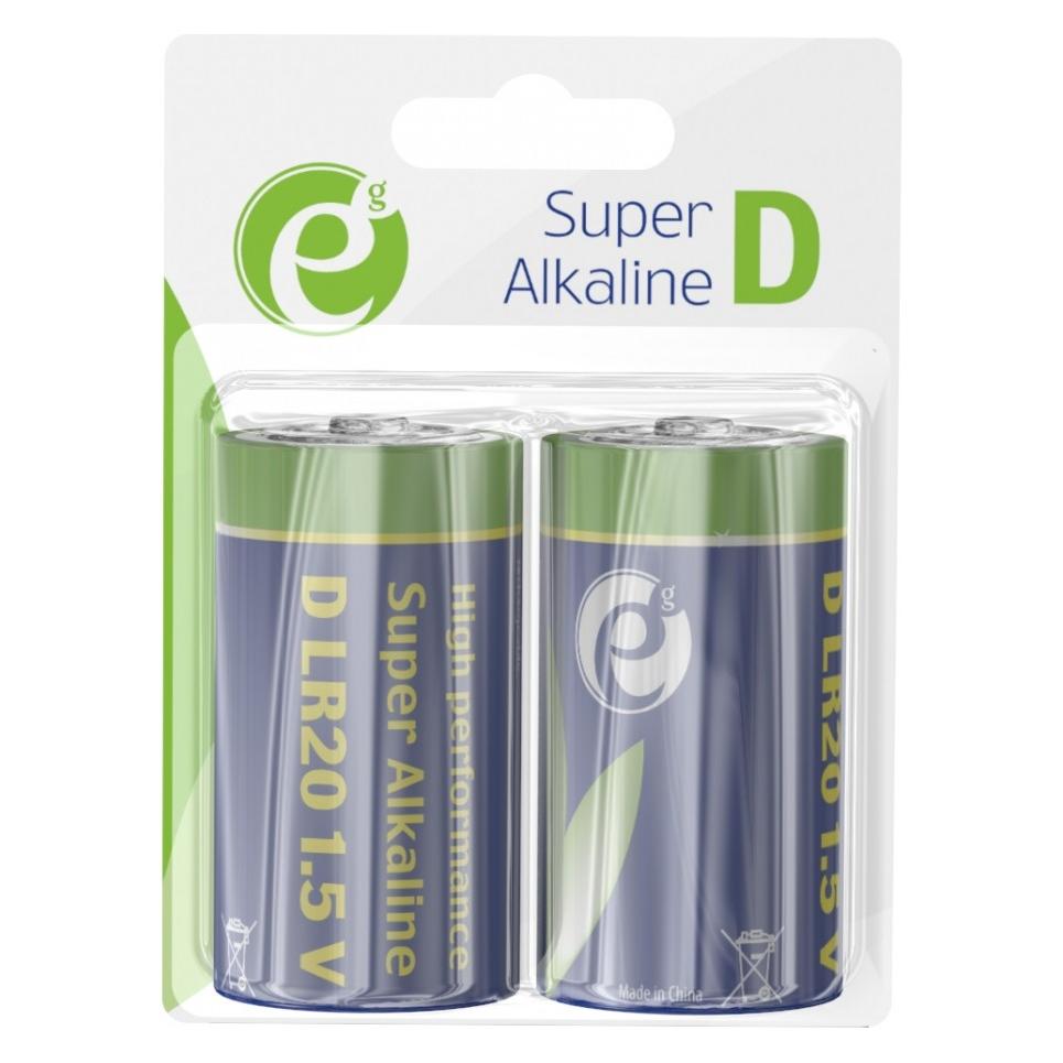Energenie Bateria alkaliczna Gembird LR20 (typ D), 1.5V, 2 sztuki (2 Stk., D) (EG-BA-LR20-01)