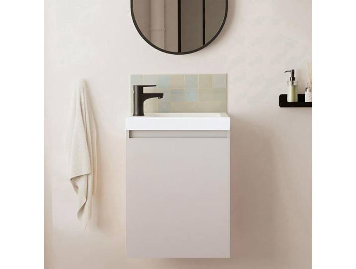 Meuble lave-mains LISA + robinet noir