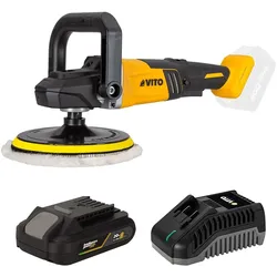 20V Brushless Akku-Poliermaschine EGO LI Lithium-Akku 2Ah + 2 Polierpads Ø 180mm Ladegerät VITO