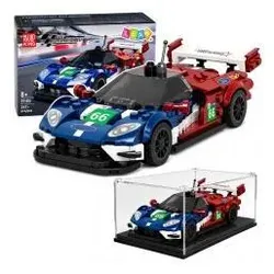 Lean Toys GT2016 Racer-Bausteine in einer Vitrine