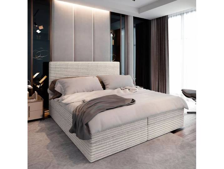 Angebot Polsterbett Boxspring ISPIRA 140x200 cm creme II. Wahl Matratze: Bonell-Federkernmatratze