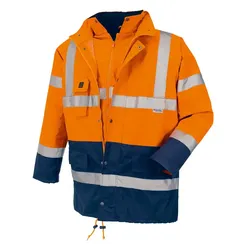 Warnschutz Winterparka "CALGARY" - S - orange/marine