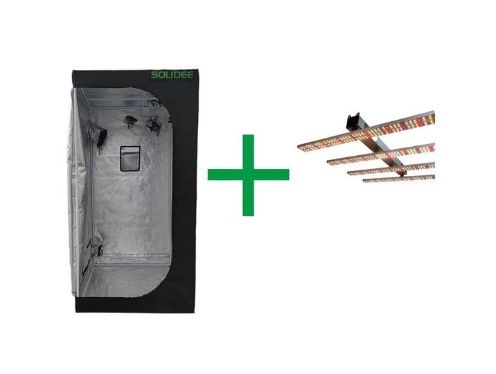 Kit de culture en serre 160x80x80 et lampe de culture LED professionnelle 240W avec 1300 PPFD