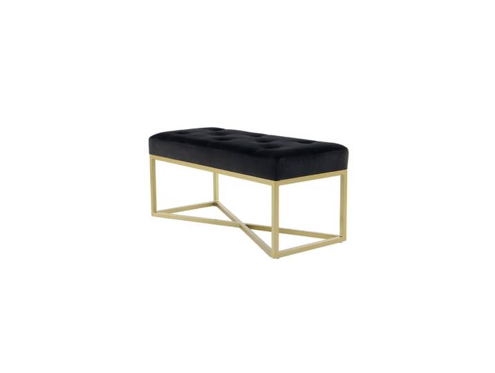 Banc rectangulaire en velours, cameron