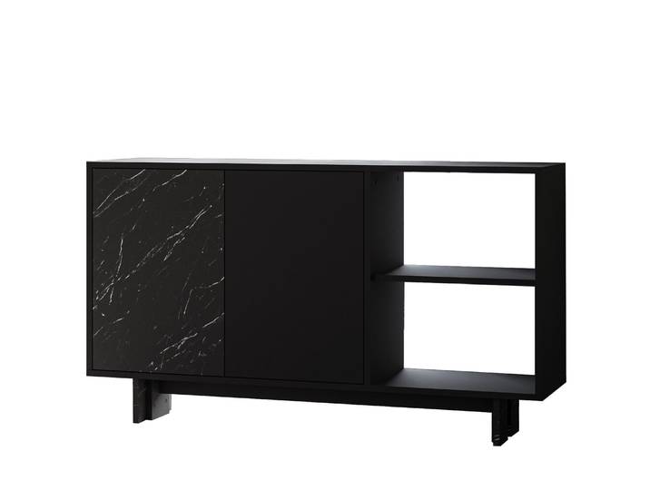 Buffet en bois Ravello - 140 x 35 x 80 cm - Noir