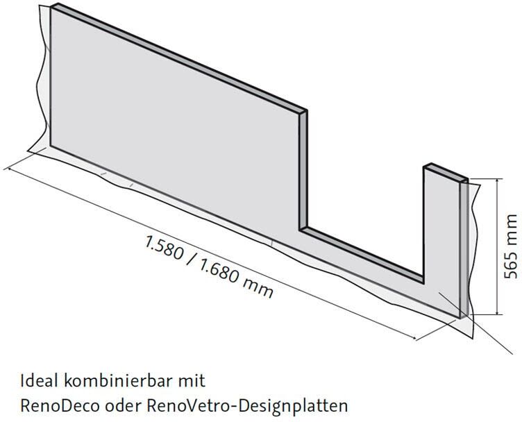 HSK Frontschürze für Dobla Duschwanne 170 cm Einstieg rechts, Duschwannen, 540173,