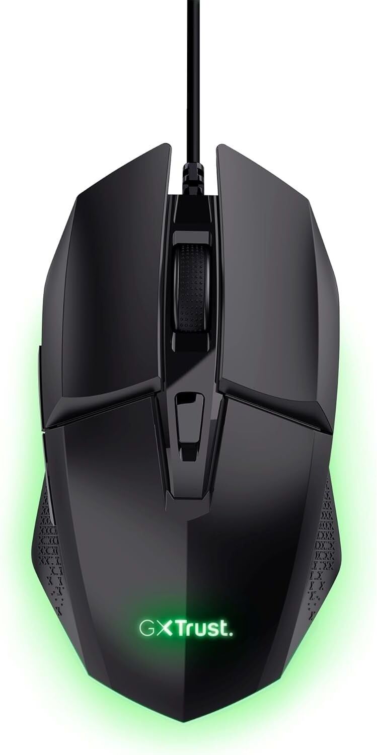 Trust Gaming GXT 109 Felox Gaming Mouse with 6 Programmable Buttons, Advanced Software, Multicolour LED Lighting, 200-6400 DPI, 1.5m USB Cable, RGB Computer Mouse for PC, Laptop, Windows - Black, New